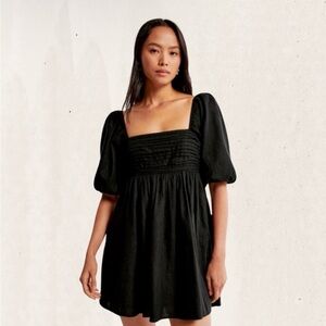 Abercrombie Emerson Poplin Puff Sleeve Mini Dress